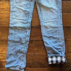 Eddie Bauer Womens Flannel Lined Boyfriend Relaxed Fit Jeans Size T10 Light Wash
